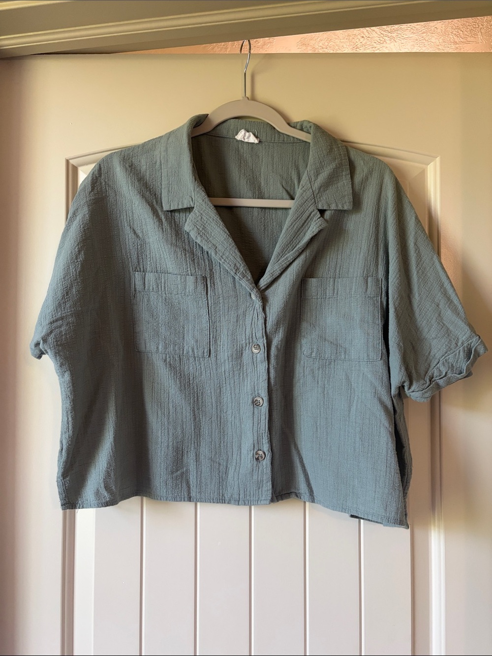 Cotton On Gauze Cropped Shirt